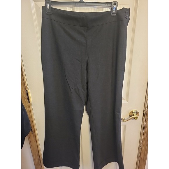 The Limited STRETCH side Zip Wide Leg Dress Trouser With Cuff Size 14 Dark Gray - Picture 1 of 7